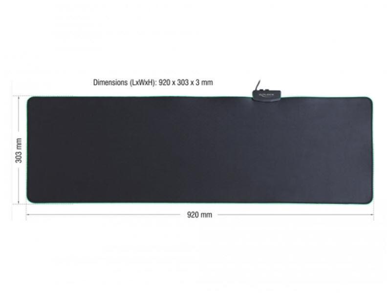 Delock Gaming-Mausmatte 92x30 cm mit RGB-Beleuchtung