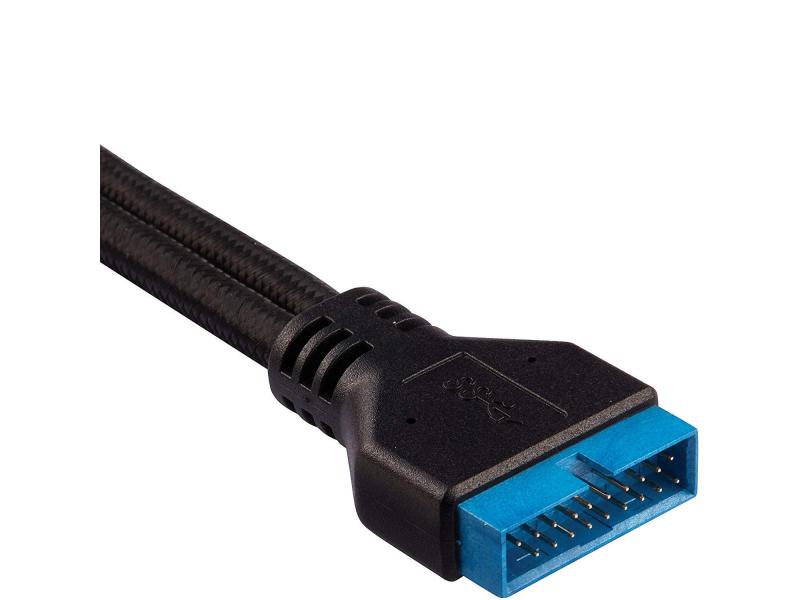 Corsair Frontpanel-Kabel Premium Sleeved  Verlängerungskit Schwarz