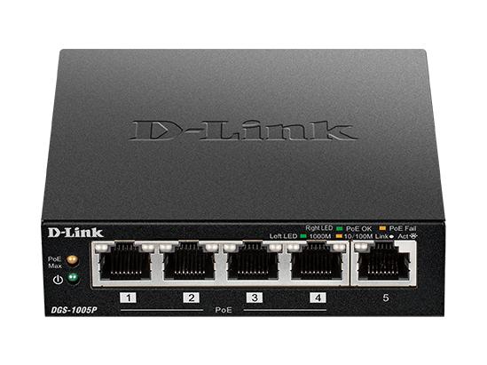 D-Link PoE+ Switch DGS-1005P/E 5 Port