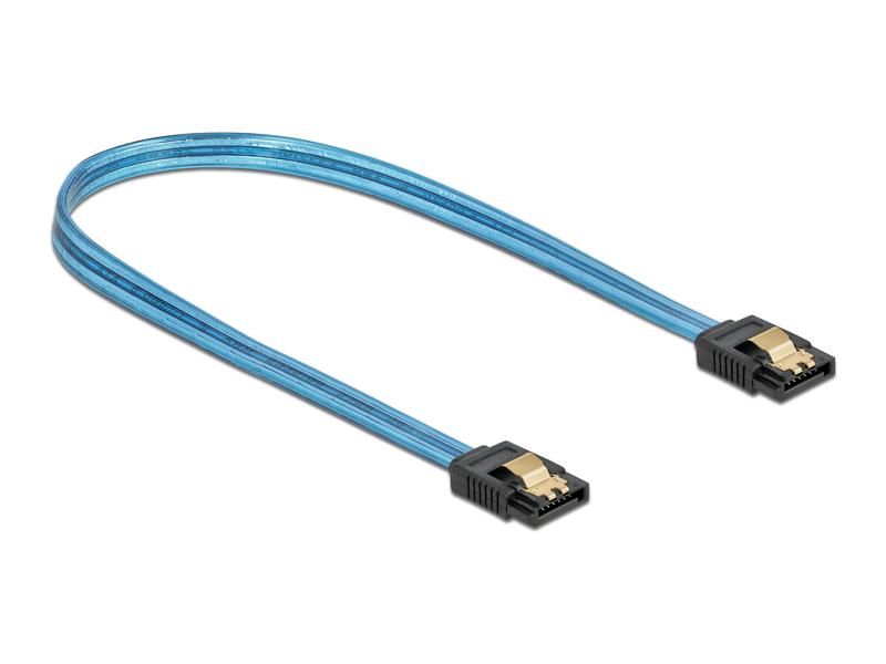 Delock SATA-Kabel UV Leuchteffekt blau 0.5 m