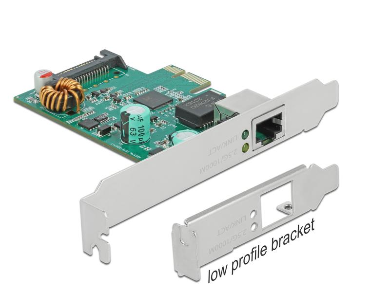 Delock Netzwerkkarte 1x 2.5Gbps LAN, PoE+, RTL8125 PCI-Express x1