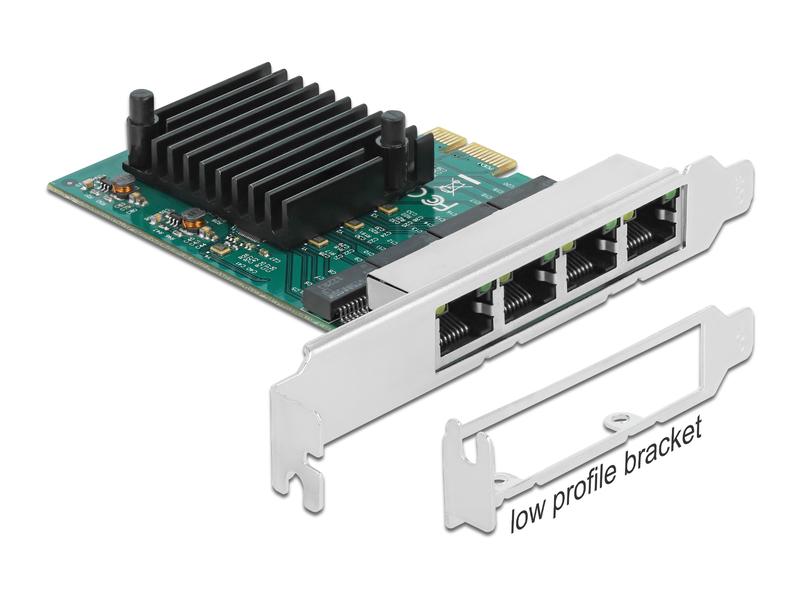 Delock Netzwerkkarte 4x 1Gbps, RTL8111 PCI-Express x1