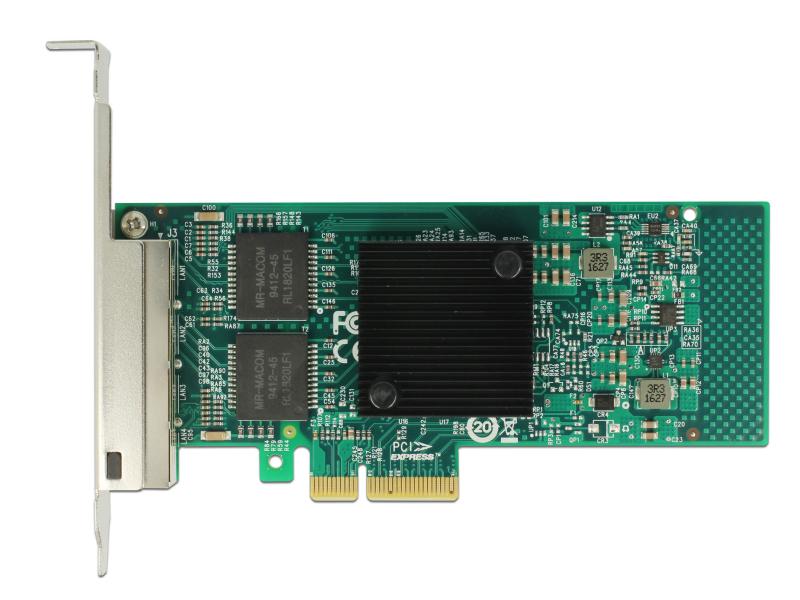 Delock Netzwerkkarte 4x1Gbps, PCI-Express x4, Intel i350 Chipset