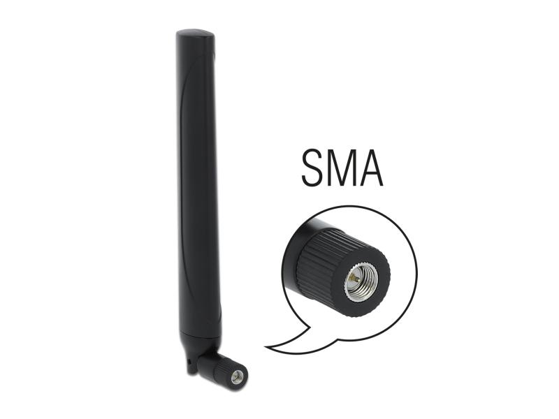 Delock 5G/LTE-Antenne SMA, 2.3dBi schwarz, Kippgelenk