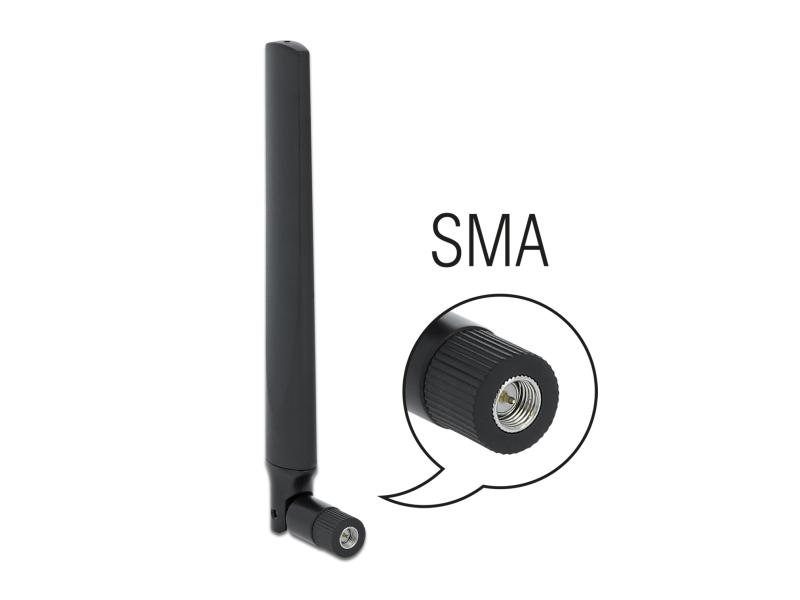 Delock 5G/LTE-Antenne SMA, 3,3dBi schwarz, Kippgelenk