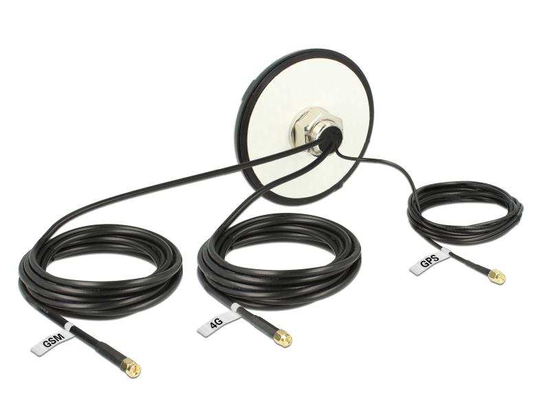 Delock LTE-Antenne LTE&amp;GSM&amp;GPS support 3x SMA, omnidirektional