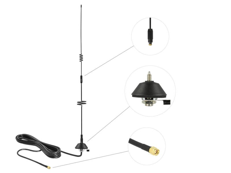 Delock LTE-Antenne SMA, 0,7-2,7GHz , 56,3mm, 7dBi 7 dBi