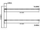 Delock WLAN-Antenne 2 x MHF I, 50cm Kabel, 5dBi Klebemontage
