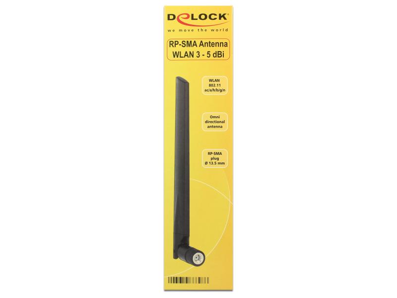 Delock WLAN-Antenne RP-SMA Dualband 18 cm 5 dBi