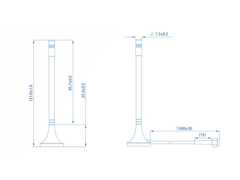 Teltonika WLAN-Antenne PR1KRF30 RP-SMA, 2dBi, 2.4 GHz, magnetisch