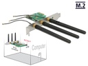 Delock M.2 WLAN-AC Modul M.2 Key-A,E 3 Antennen
