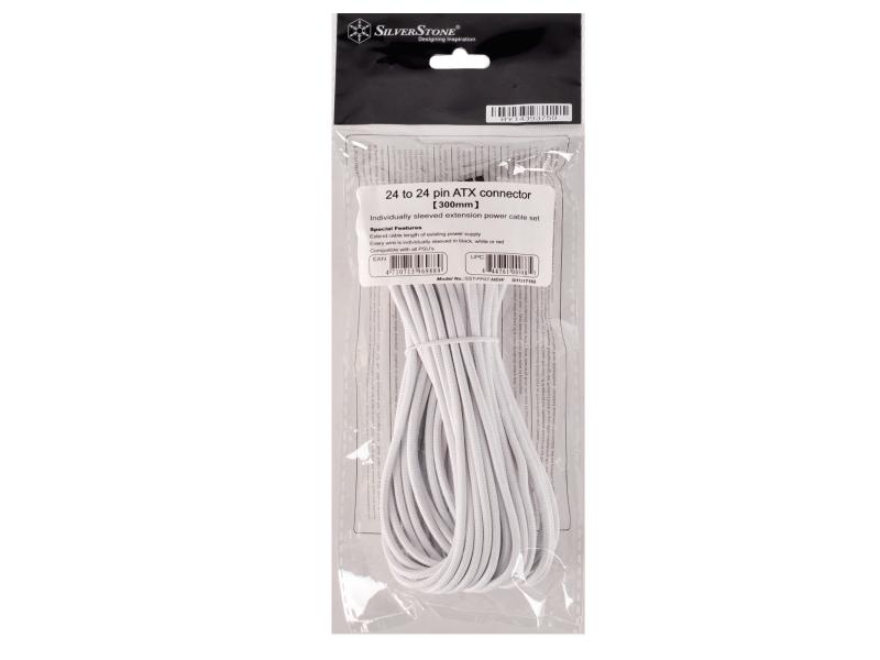 SilverStone Stromverlängerungskabel 24Pin - 24Pin Weiss