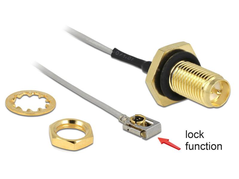 Delock Antennenkabel RP-SMA  zu MHF, zum Einbau, 35cm