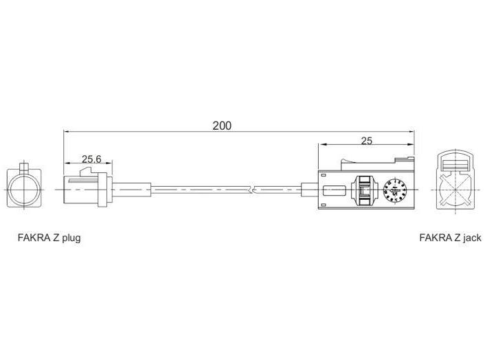 Delock Antennenkabel FAKRA Z - FAKRA Z , (m-f),  20cm