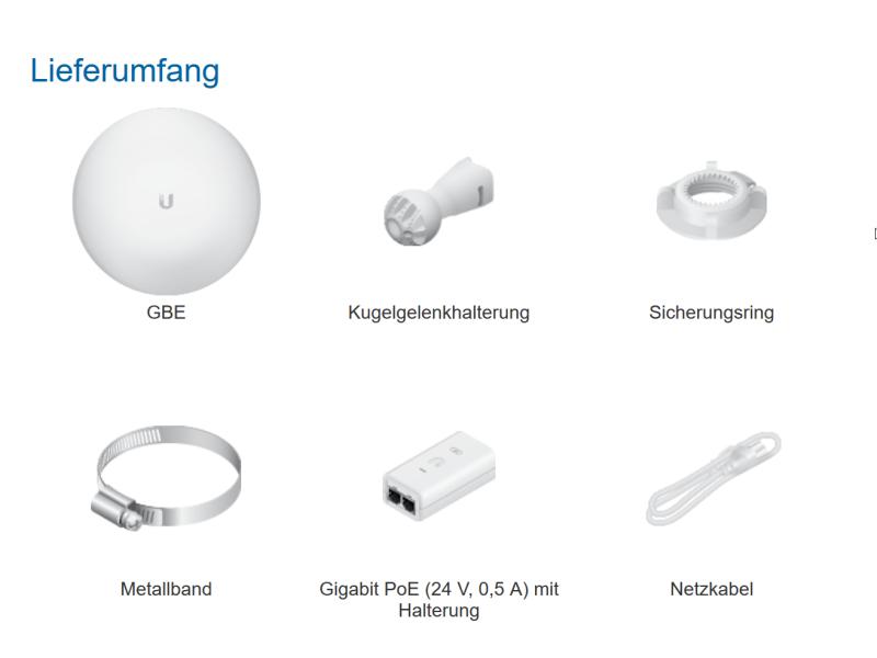 Ubiquiti WLAN-Bridge GigaBeam GBE 60Ghz/5Ghz, 17.2dBi, 500m
