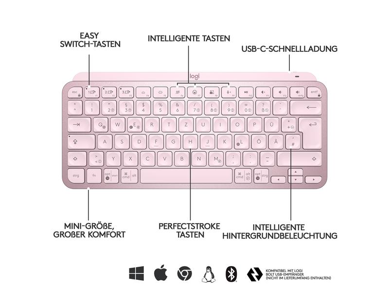 Logitech MX Keys Mini Rose CH-Layout