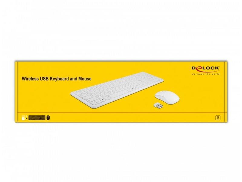 Delock Tastatur-Maus-Set 12703 Wireless Weiss