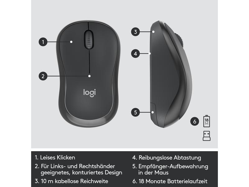 Logitech Tastatur-Maus-Set MK295 Graphite CH-Layout