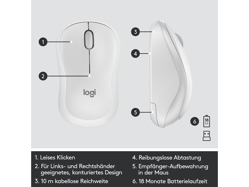 Logitech Tastatur-Maus-Set MK295 White CH-Layout
