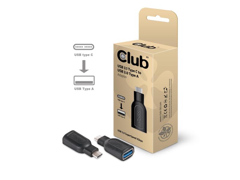 Club 3D USB 3.0 Adapter CAA-1521 USB-C Stecker - USB-A Buchse