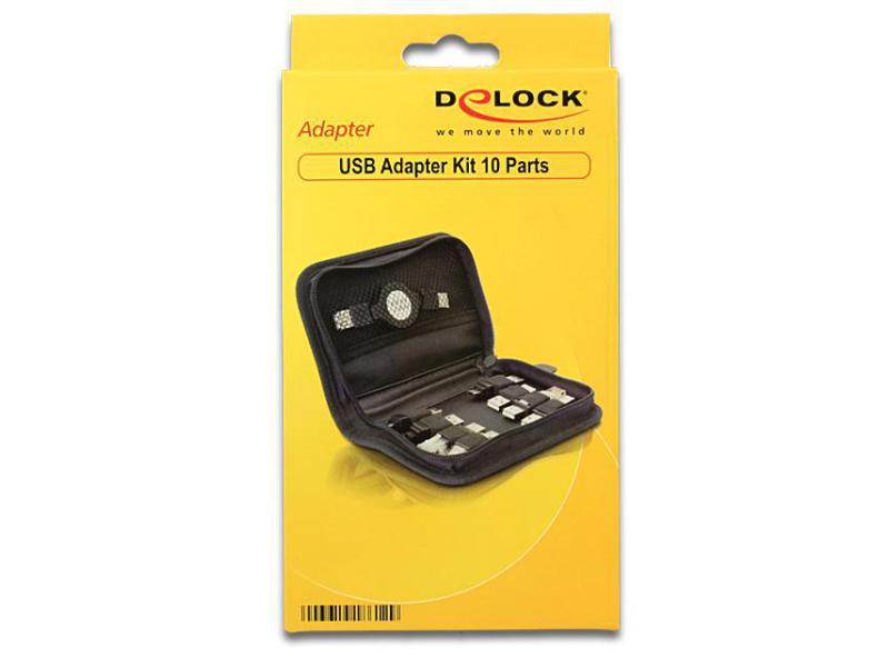 Delock USB 2.0 Adapter 10-teilig, inkl. Tasche