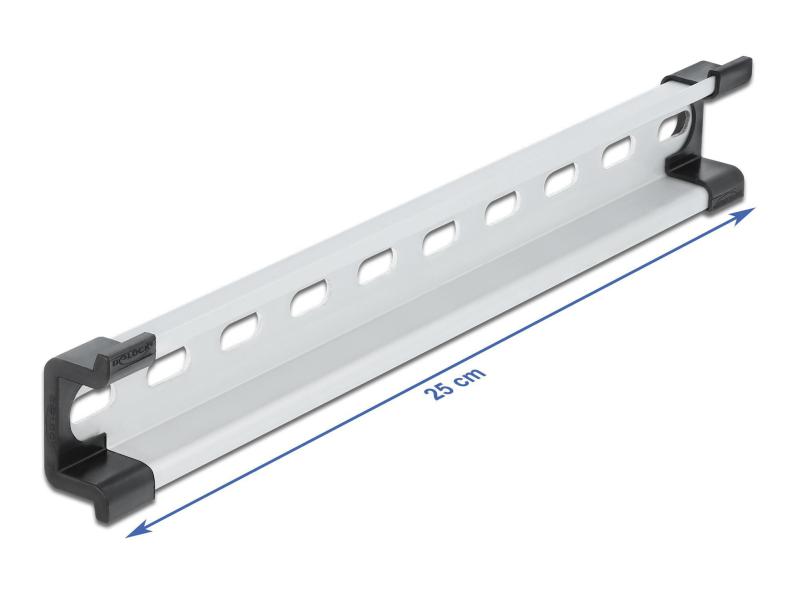 Delock Hutschiene  35 x 15 mm, 25 cm aus Aluminium, Schlitzlöchern