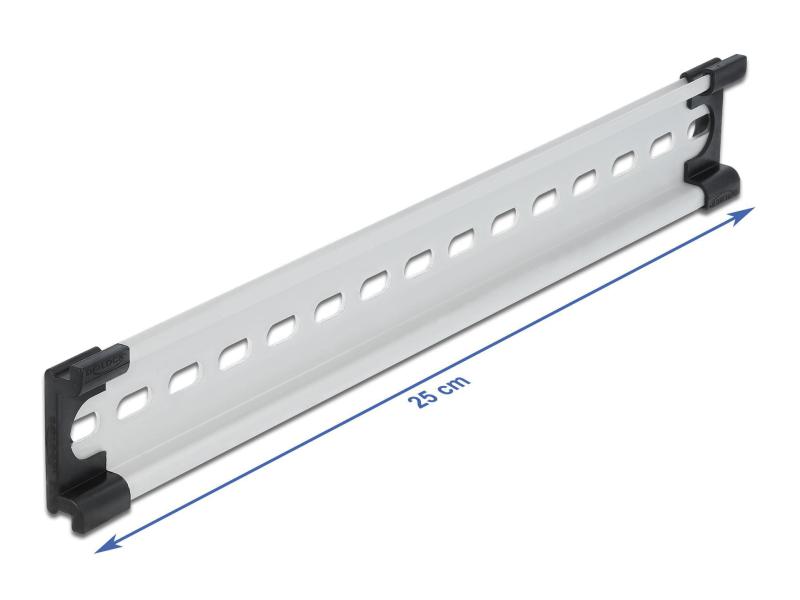 Delock Hutschiene  35 x 7,5 mm, 25 cm aus Aluminium, Schlitzlöchern