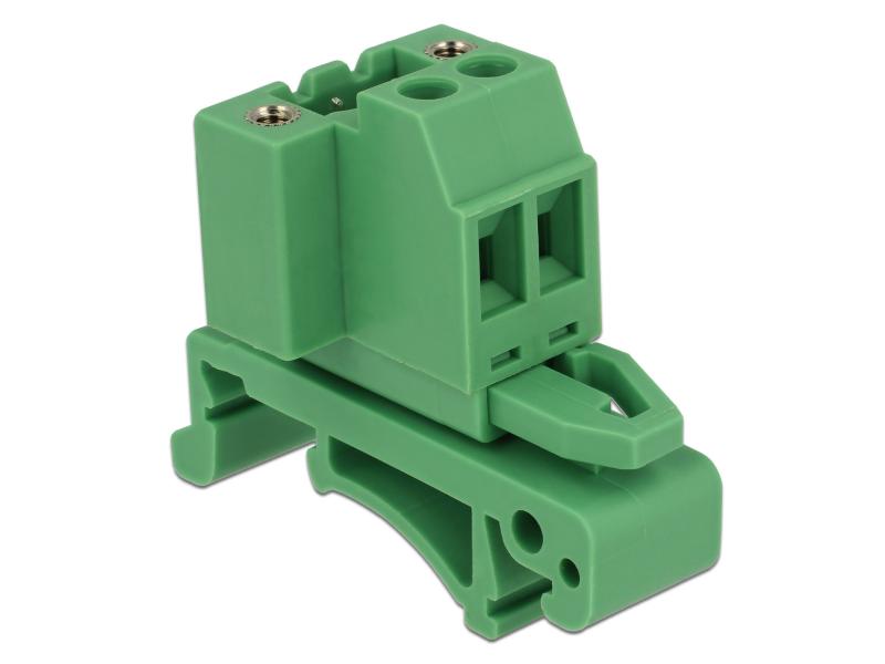 Delock Hutschiene  Terminalblock  2Pin, mit Schraubverriegelung