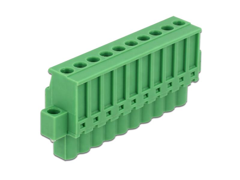 Delock Hutschiene  Terminalblock 10Pin, mit Schraubverriegelung