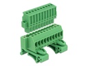 Delock Hutschiene  Terminalblock 10Pin, mit Schraubverriegelung