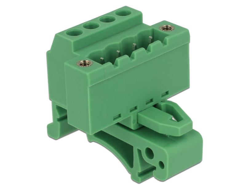 Delock Hutschiene  Terminalblock 4Pin, mit Schraubverriegelung