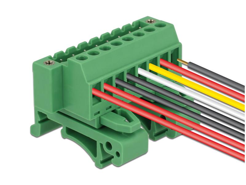 Delock Hutschiene  Terminalblock 8Pin, mit Schraubverriegelung
