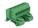 Delock Hutschiene  Terminalblock 8Pin, mit Schraubverriegelung