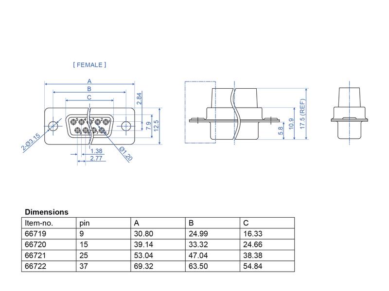 Delock Crimp Buchse D-Sub 9 Pin 4 Stück