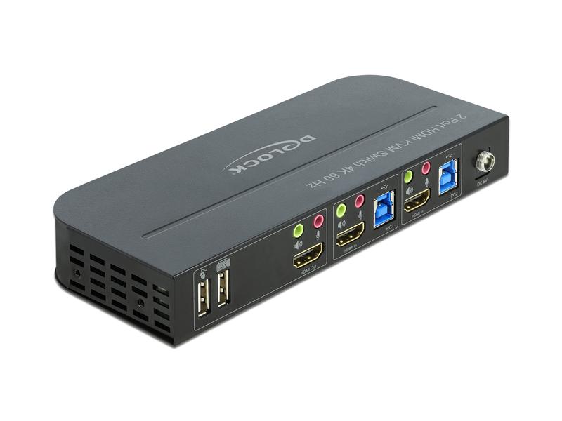 Delock KVM Switch 2 Port HDMI mit USB 3.0 und Audio 4k 60Hz