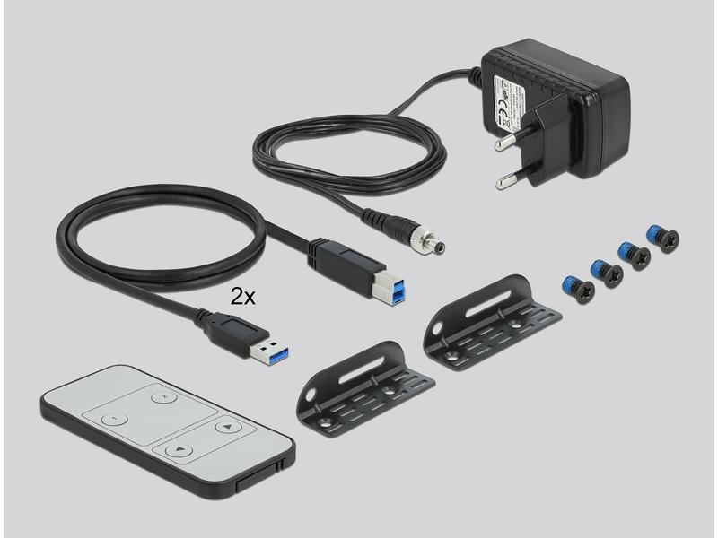 Delock KVM Switch 2 Port HDMI mit USB 3.0 und Audio 4k 60Hz