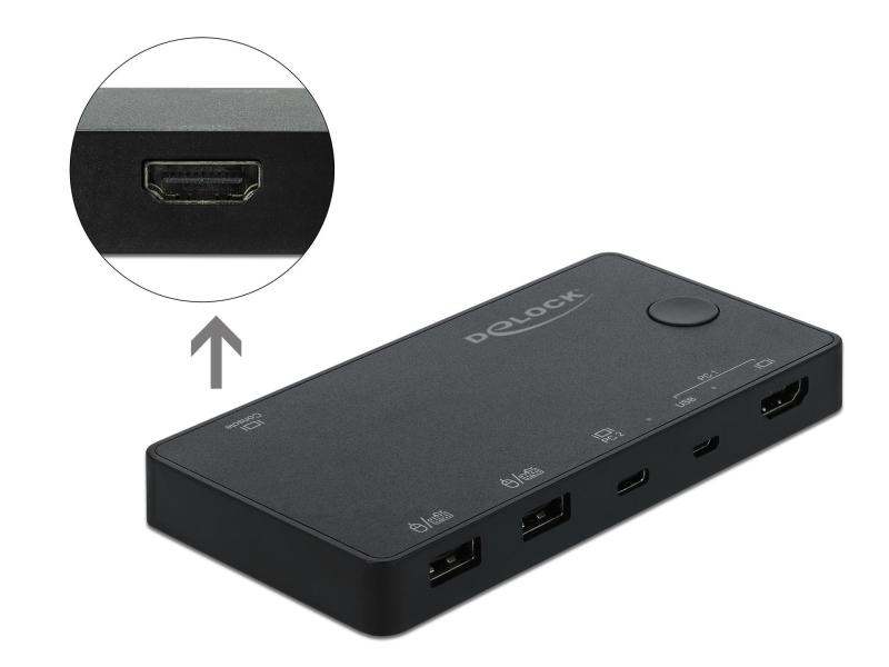 Delock KVM Switch 2 Port HDMI/USB-C 4K/60Hz
