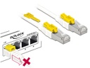 Delock Patchkabel  Cat 6A, S/STP, 2 m, Weiss, verriegelbar