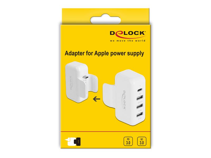 Delock USB-Wandladegerät Apple Adapter 4x USB, PD &amp; QC 3.0