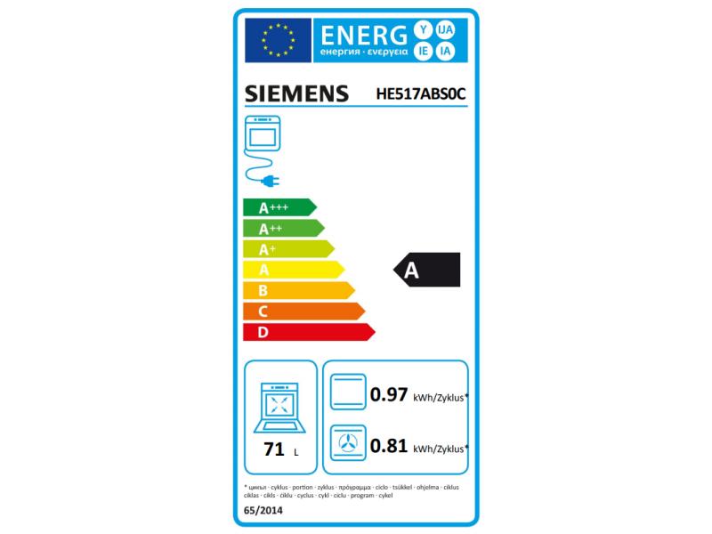 Siemens Einbauherd HE517ABS0C A, Schwarz/Silber