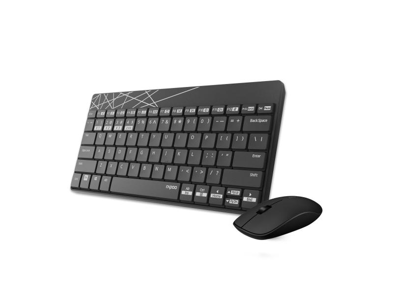 Rapoo Tastatur-Maus-Set 8000M Schwarz/Grau