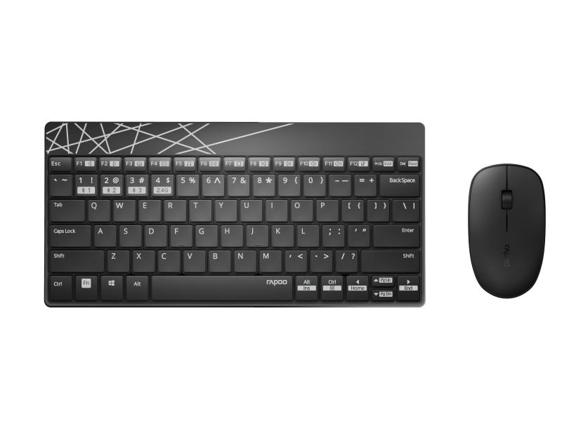 Rapoo Tastatur-Maus-Set 8000M Schwarz/Grau