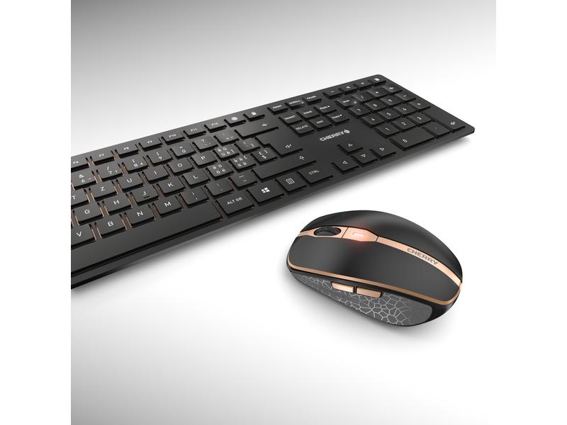 Cherry Tastatur-Maus-Set DW 9100 Slim Schwarz / Bronze