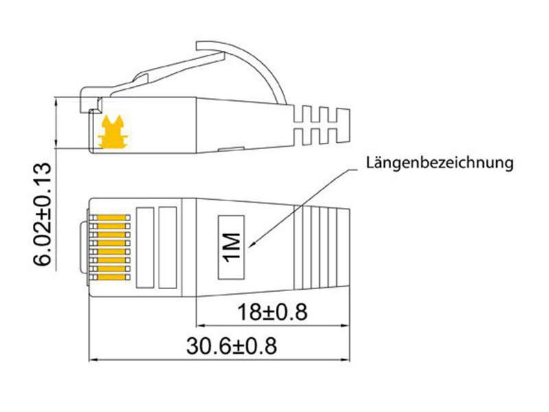 SLIM Slimpatchkabel  Cat 6, STP, 0.1 m, Orange