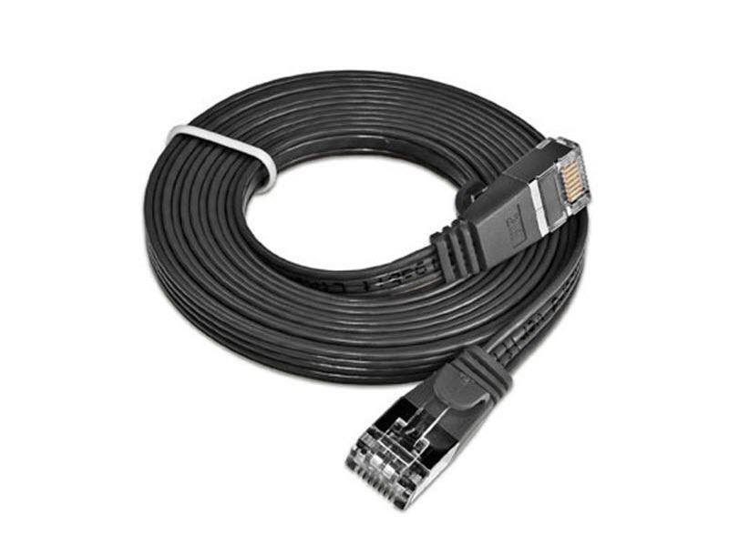 SLIM Slimpatchkabel  Cat 6, STP, 0.1 m, Schwarz