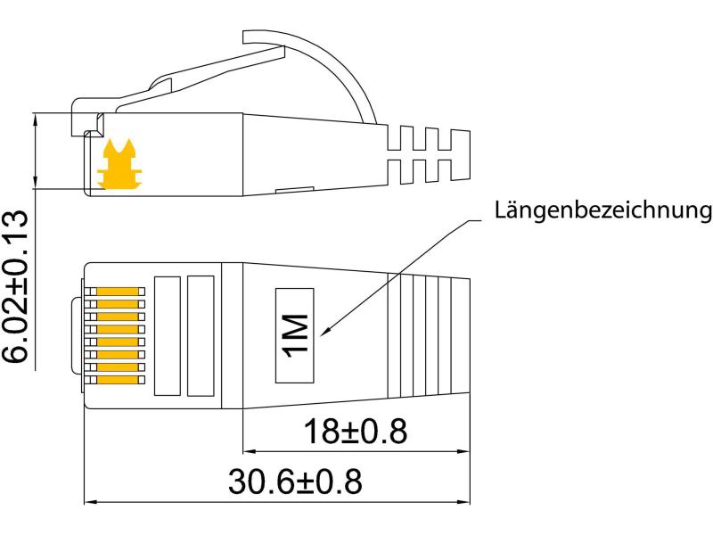 SLIM Slimpatchkabel  Cat 6, STP, 0.15 m, Grau