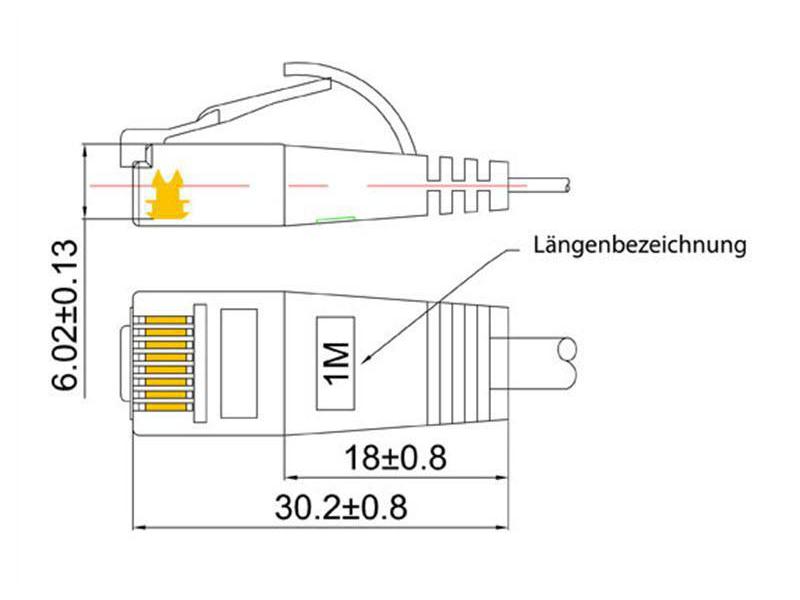 SLIM Slimpatchkabel  Cat 6, STP, 0.15 m, Schwarz
