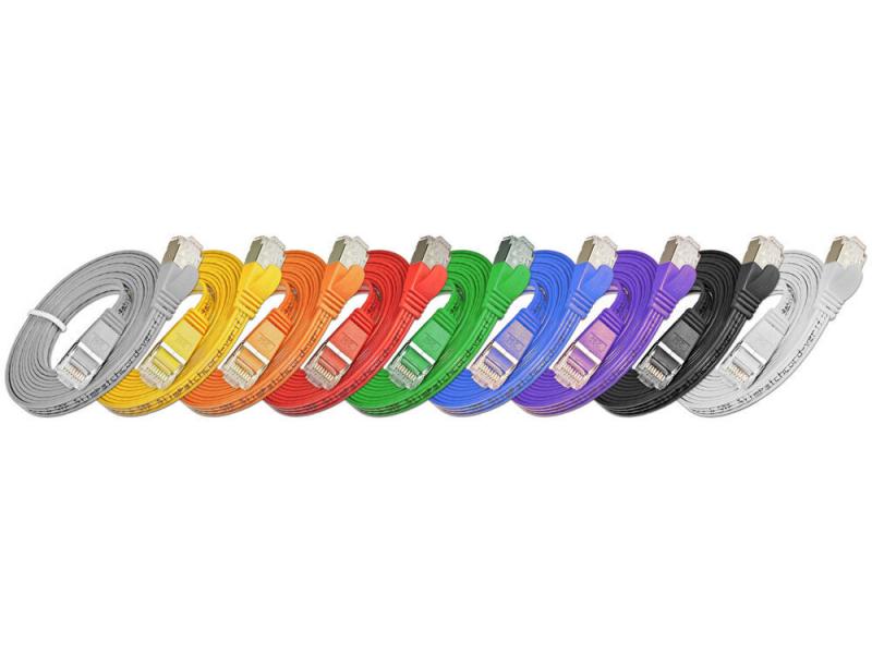 SLIM Slimpatchkabel  Cat 6, STP, 0.25 m, Violett