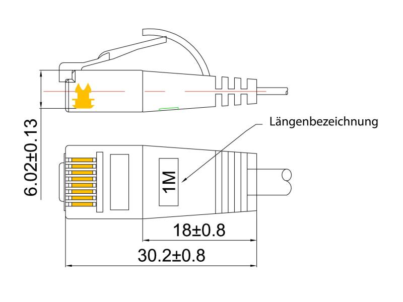 SLIM Slimpatchkabel  Cat 6, STP, 0.5 m, Gelb