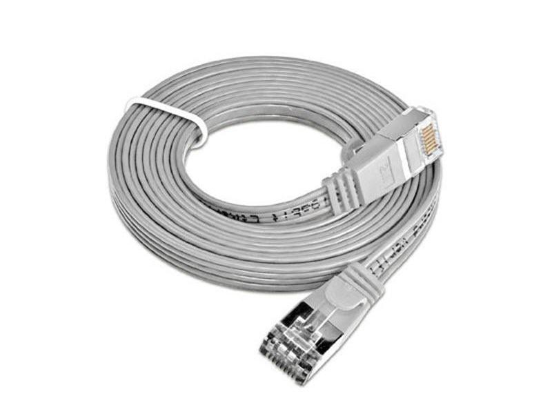 SLIM Slimpatchkabel  Cat 6, STP, 0.75 m, Grau